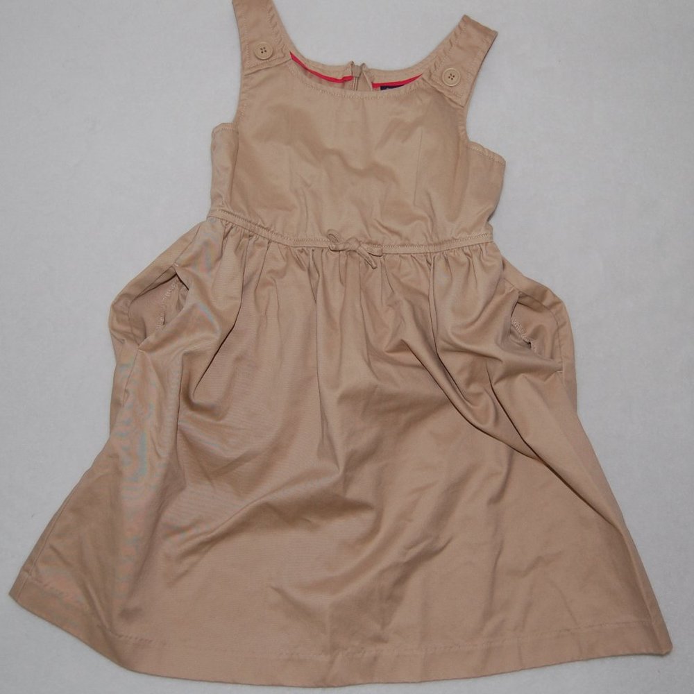 GAP Girls Size M (8), Khaki Jumper Dress with Side Pockets